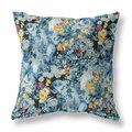 Palacedesigns 20 in. Blue Springtime Indoor & Outdoor Throw Pillow Muted Black & Yellow PA3095975